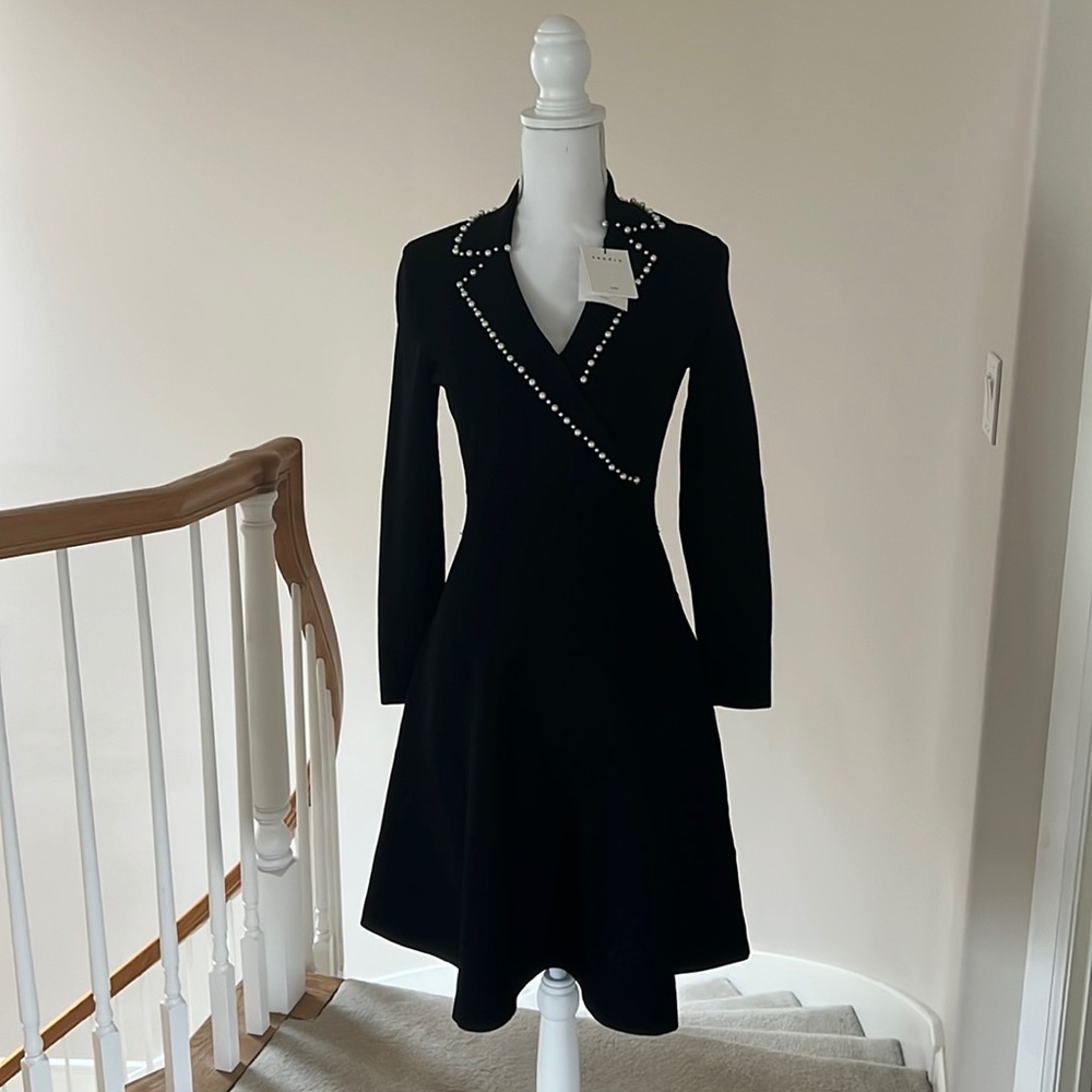 Nwt Sandro Paris faux pearl dress